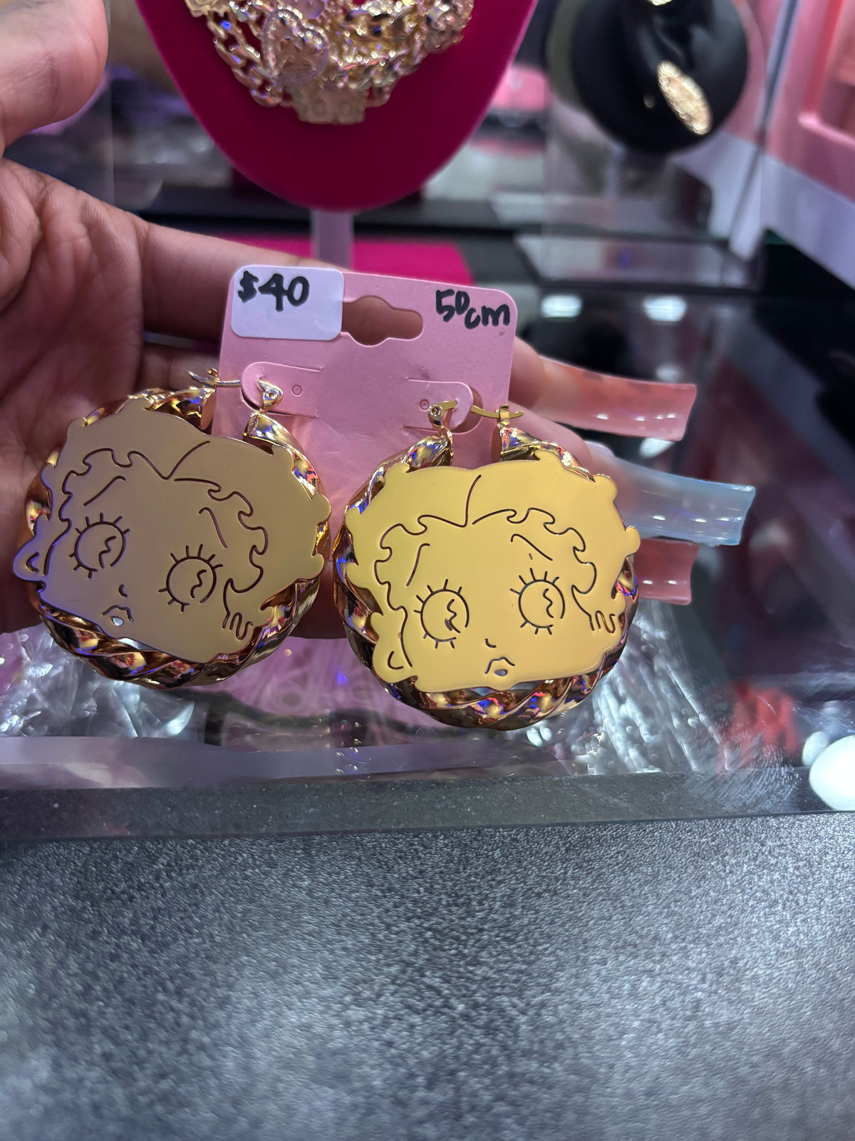 50 mm Gold- Plated Hoop Earrings