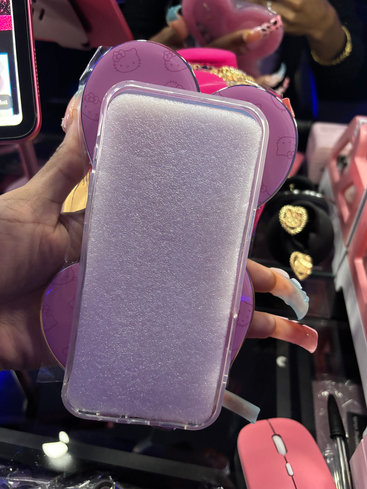 Double Heart Hello Kitty Mirror Case