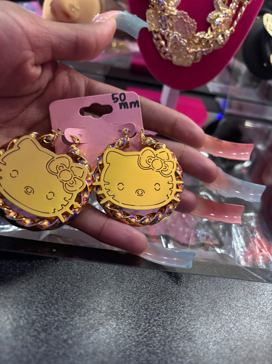 50 mm Gold- Plated Hoop Earrings